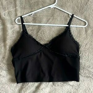 Cropped sexy black tank